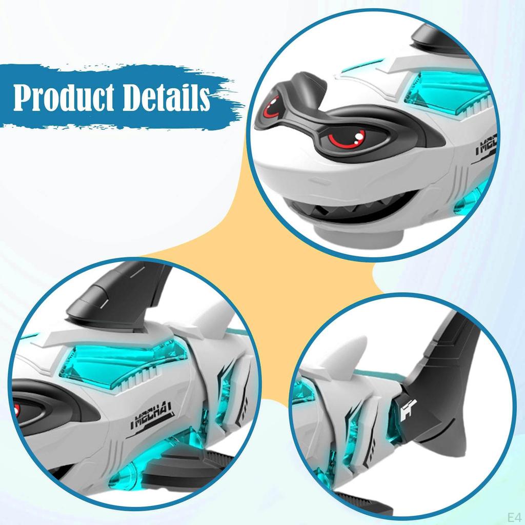 Электрические игрушки-акулы Детские подарки с реалистичным движением укуса, подсветкой, музыкой и качающимся хвостом