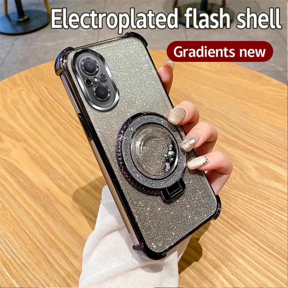 Магнитный чехол-подставка с зыбучим песком для Huawei Nova 10 Pro 12 11 10 7 9 8 Pro SE, градиентный блестящий чехол-подставка, противоударный мягкий чехол