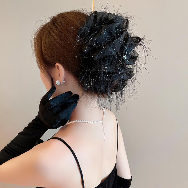 Элегантная заколка для волос с бантом и стразами, двухсторонняя заколка в виде акулы, корейские аксессуары для волос принцессы для женщин