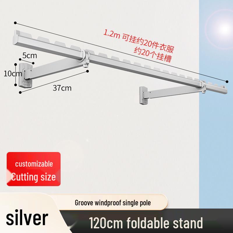 Folding Telescopic Wall-Mounted Clothes Drying Rack for Balcony or Bay Window