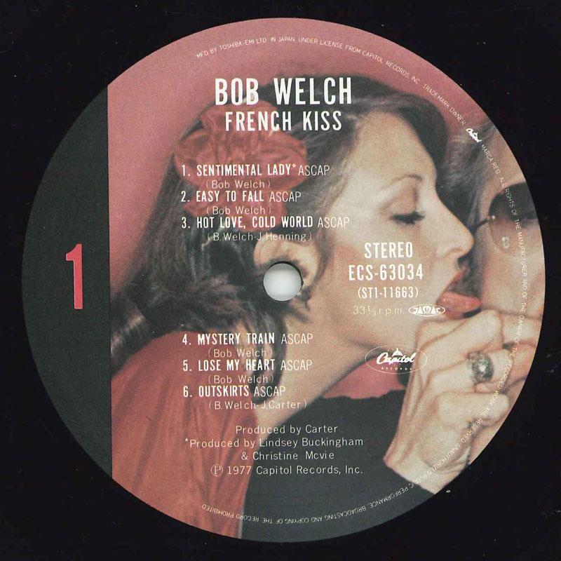 Виниловая пластинка BOB WELCH French Kiss ECS63034 CAPITOL 1977 Япония Рок Б/у