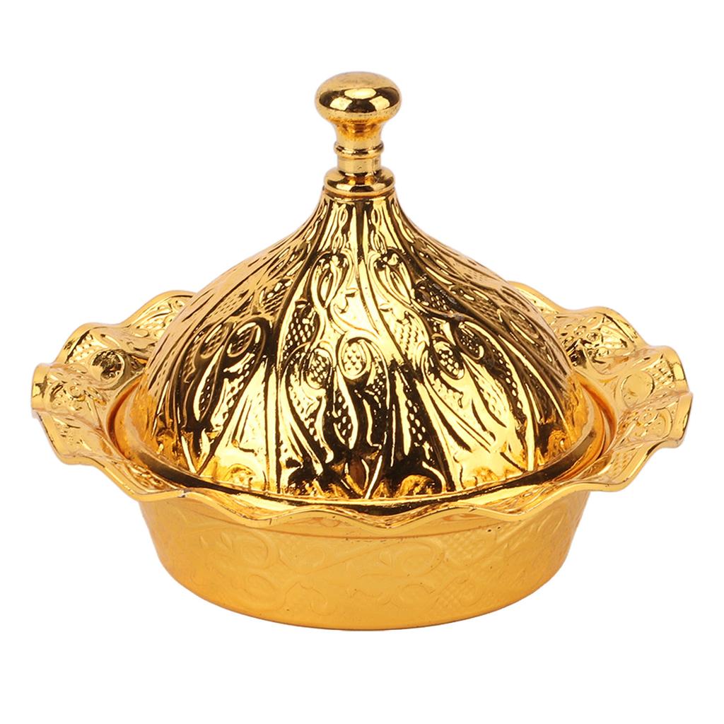 Золотая конфетница с крышкой, золотое цветочное тиснение, современная простая тарелка для фруктов из цинкового сплава, тарелка для закусок