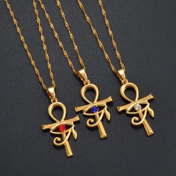 Символ Древнего Египта Анк Вечная Жизнь Крест Глаз Ра Бога Солнца Кулон Ожерелье Амулет Защитить Здоровье Ювелирные Изделия Египетские Очаровательные Аксессуары