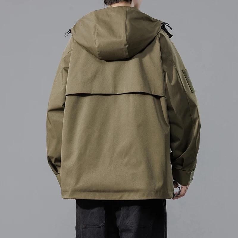 Весенне-осенняя новая ветровка, мужская куртка, ветрозащитная уличная уличная куртка для кемпинга, пешего туризма, стильное мужское пальто с несколькими карманами