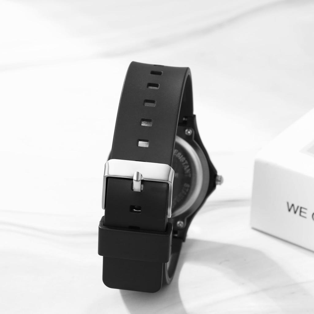 Silicone Watch Cute Simple Analog Sports Watch Rubber Strap Stylish Fashion Accessory Birthday Anniversary Day Christmas Present Waterproof -