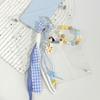 Korean Style Blue Dachshund Puppy Braided Rope Charm Keychain Pendant