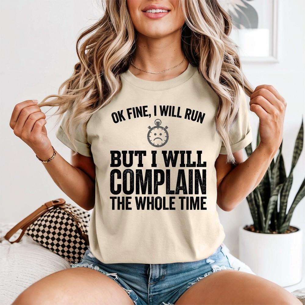 Funny Running Unisexs T Shirt Ok Fine Ill Run Workout Jogging ness Humor Top