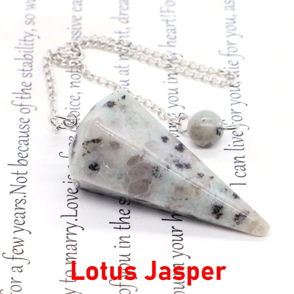 Natural Stone Reiki Healing Pendulum,For Dowsing Spiritual Divination Cone Crystal Quartz Pendulos Small Size Necklace Jewelry