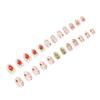 24pcs Women Full Cover Stick on Nails Strawberry Pattern Artificial Nails for DIY Nail Design Art Salon