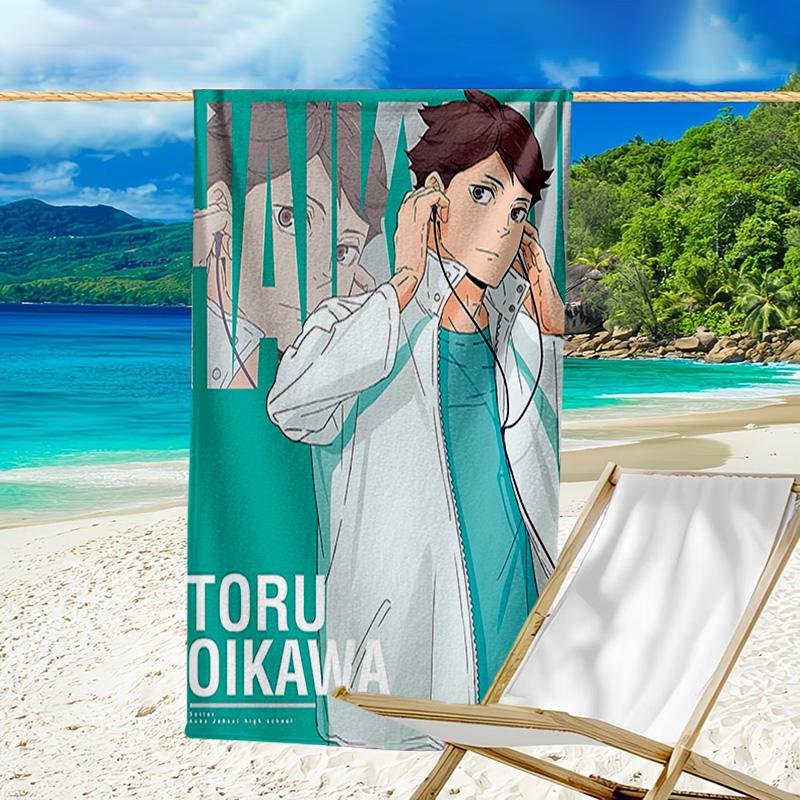 1pc Oikawa Tooru1 Beach Towel, Beach and Seaside Swimming Pool Equipment, Fashion Pattern, Rectangular, Travel Essentials