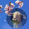 Metal Wind Chime with Sheep Grazing Design 360 Degree Rotating Hook Outdoor Garden Patio Decor for Thanksgiving Christmas Holiday