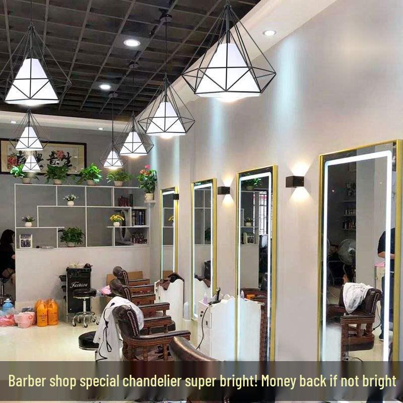 Влиятельный Салон Красоты Ретро-Люстра с Алмазным Декором для Парикмахерской или Магазина Молочного Чая