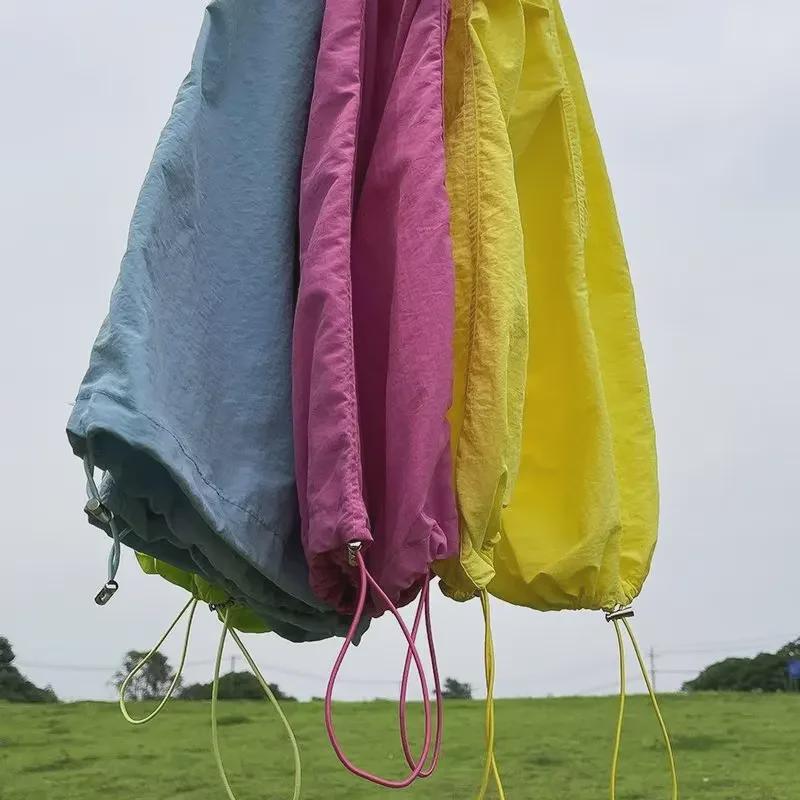 Мужские свободные флуоресцентно-зеленые быстросохнущие широкие брюки Paratrooper - модный летний стиль