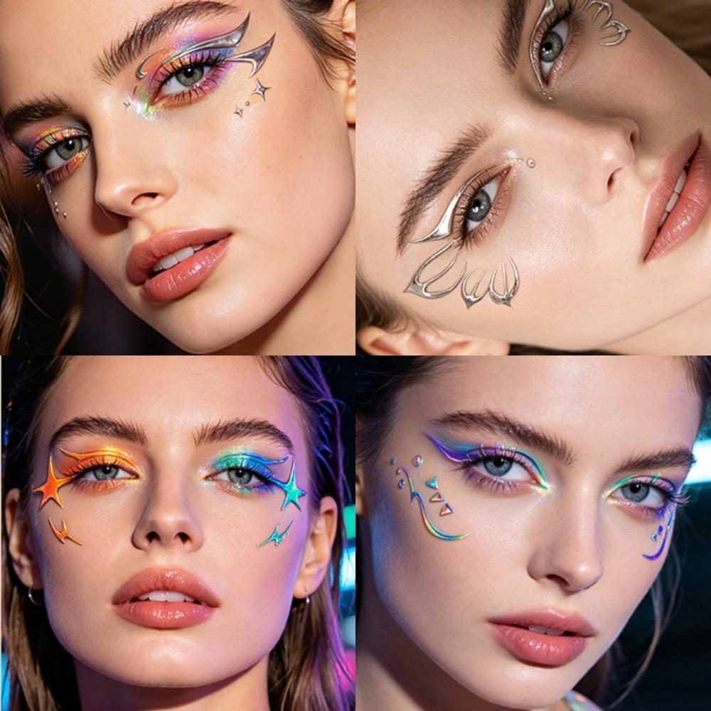 10 PCS Glitter Laser Eye Make-up Stickers Waterproof Metallic Makeup Patches Party