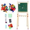 Children Double Sided Drawing Easel Height Adjustable Whiteboard Blackboard Accessory Set