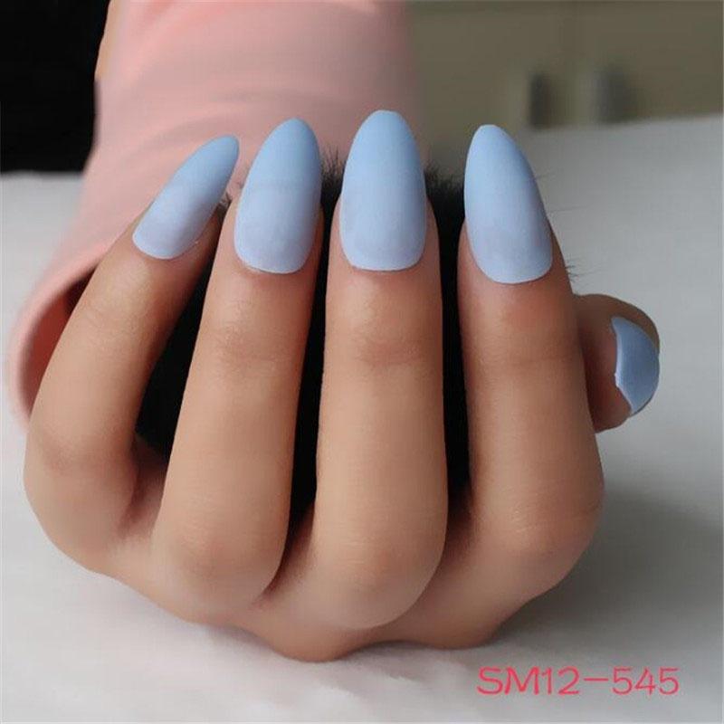 24 шт искусственных ногтей с матовым покрытием