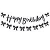 Pink & Black Glitter Bow Birthday Banner Decoration