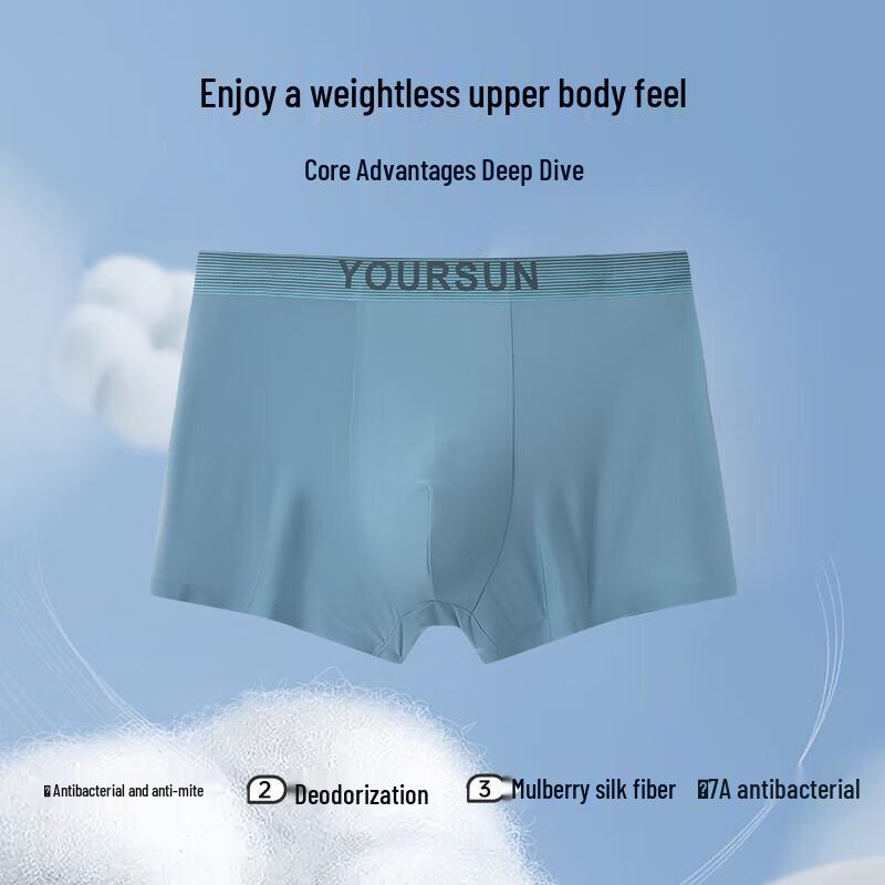 Мужские боксеры-брифы Yiershuang 7A с антибактериальной шелковой ластовицей (2-Pack)
