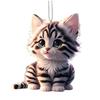 Acrylic 2D Cat Car Hanging Decoration Home Office Backpack Auto Rearview Mirror Cartoon Kitten Animal Hanging Ornament Pendant