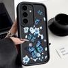 Синий Чехол-Бампер из ТПУ с Бабочкой для Samsung Galaxy A56 A17 A36 A26 A55 A16 A15 A35 A25 A54 5G S25 Edge S22 S23 Ultra S24 FE