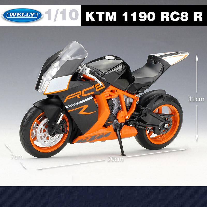 Welly 1/10 KTM 1190 RC8 R Сплав Спортивный Мотоцикл Модель Симуляция Металлическая Игрушка Уличный Гоночный Мотоцикл Модель Коллекция Детский Подарок