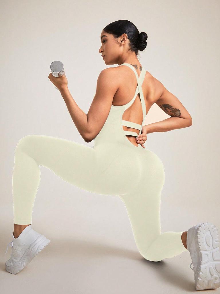 Популярный женский бесшовный комбинезон для йоги - эластичная, обтягивающая спортивная одежда для фитнеса