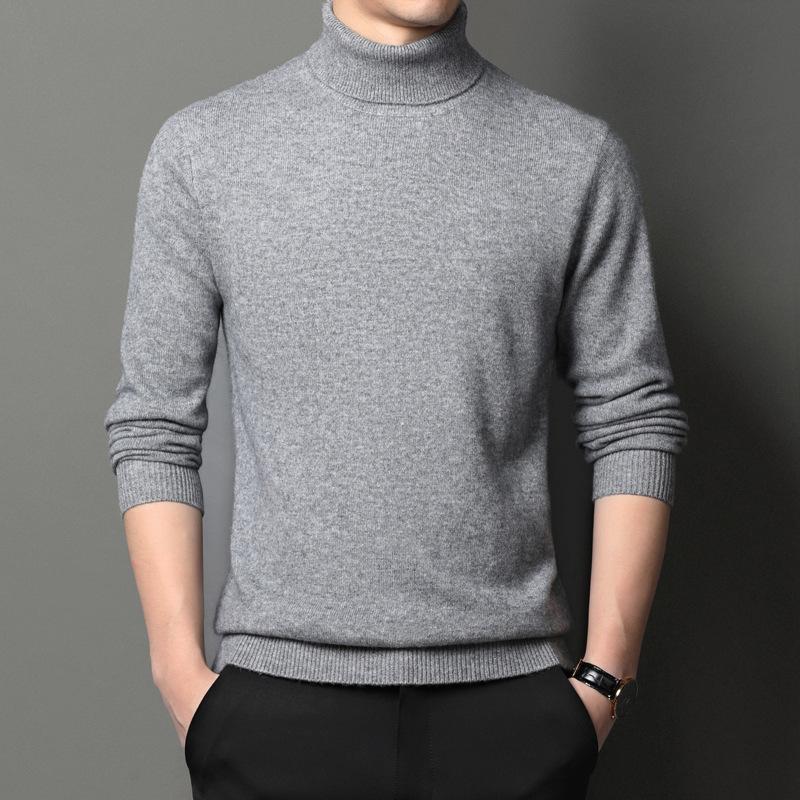 Мужской свитер, теплый и удобный пуловер с длинными рукавами, водолазка, мужская одежда