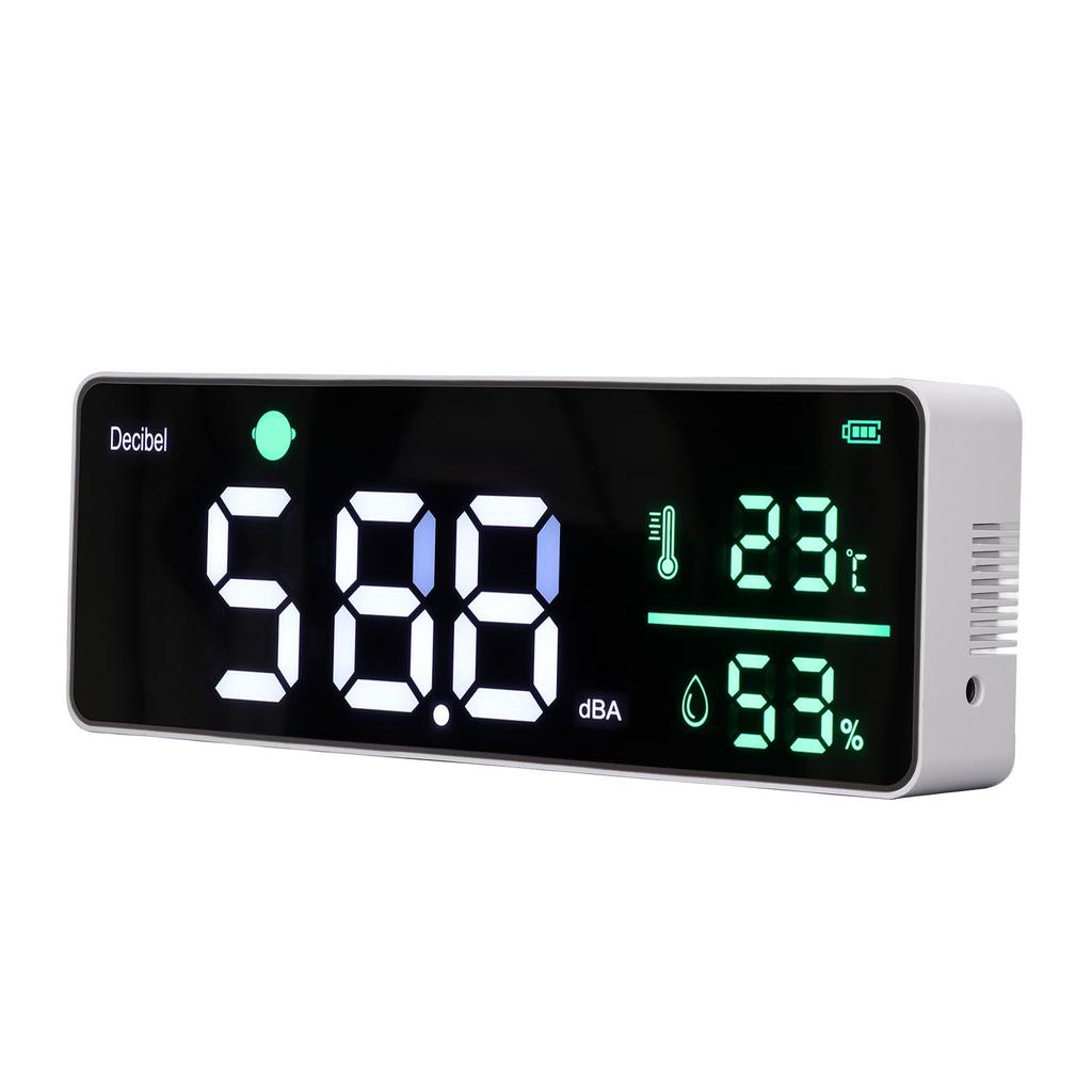 Wall Hanging Sound Level Meter 11in Large LED Display Screen Temperature Humidity Meter for Classroom