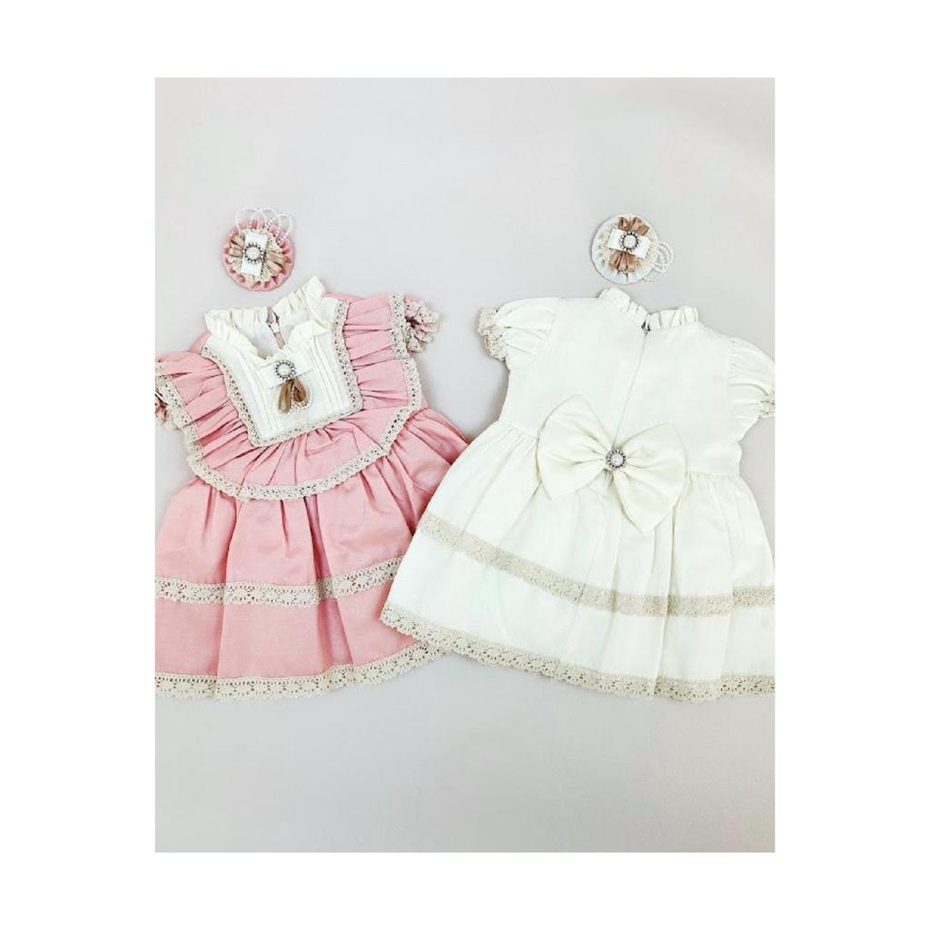 Винтажное платье с жемчугом для девочки на день рождения