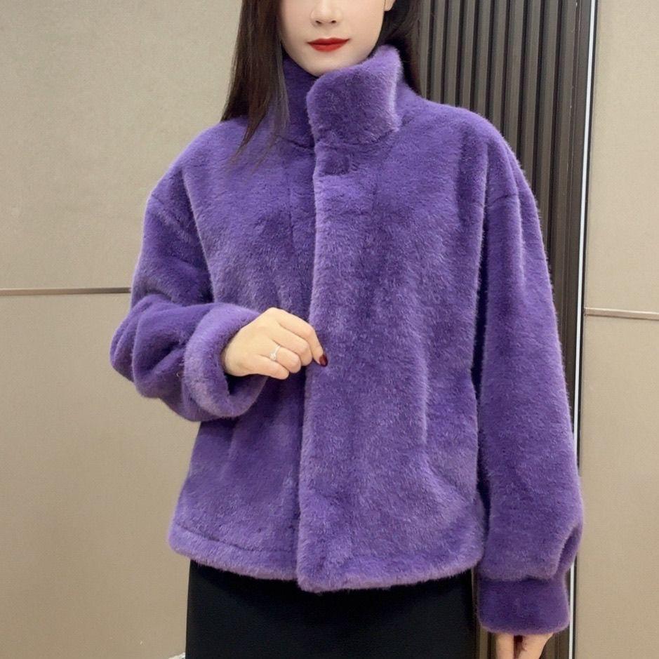 Короткая модная шуба с воротником-стойкой и леопардовым принтом для женщин, теплая и свободная зимой