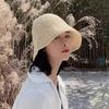 Summer Hat Versatile Solid Color Short Basin Knitted Straw Hat Fashion