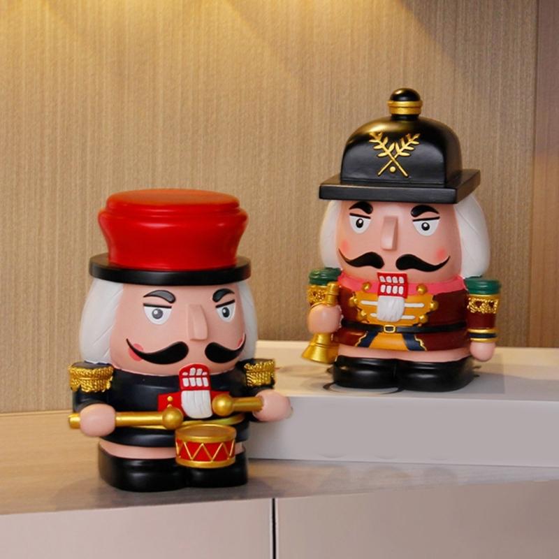 Смолы Щелкунчики Фигурки Копилки Смолы Рождественское украшение и практичный подарок для детей