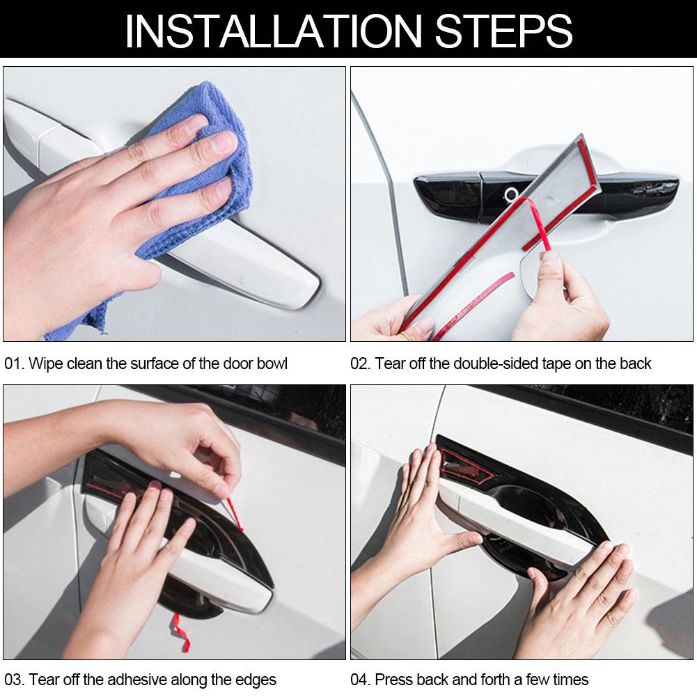 Fit for Lexus GX460 J150 LC150 2010~ Gloss Black Smart Door Handle Cover Style Sticker Trim Car Protective Film