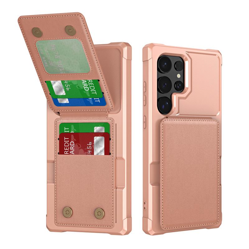 Черный ударопрочный чехол-бумажник с откидной крышкой для Samsung S26 Ultra/S24 Plus со слотами для карт и магнитной застежкой