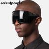 Oversized Punk Sunglasses Women Luxury Brand Designer Sports Sun Glasses For Men Fashion One-Piece Sunglass Outdoor Sport Goggle