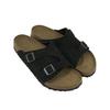 Birkenstock Замшевые Мягкие Удобные Универсальные Толстая Подошва Пряжка Шлепанцы Сандалии Унисекс Черные 1025045