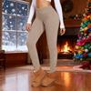 Women's Fashionable Casual Shaping Yoga Thermal Soft Sports Fitness Deer Velour Thermal High-Waisted Leggings
