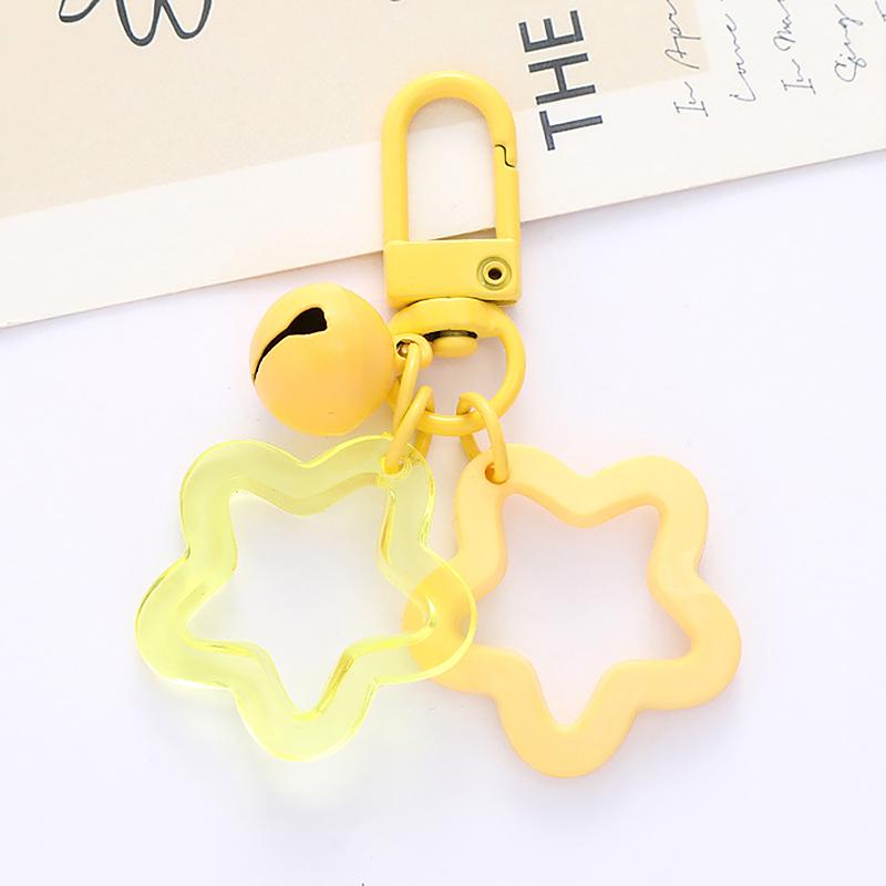 Five-Pointed Star Bell Pendant Keychain Bag Charm Keyring Car Hanging Key Holder