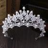 Shiny Faux Pearl Hollowed Rhinestone Inlaid Hair Crown Tiara Bride Wedding Decor