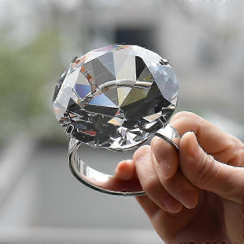 Crystal diamond wedding ring, proposal, Valentine's Day confession, girlfriend's birthday gift, decoration, home décor, 8cm
