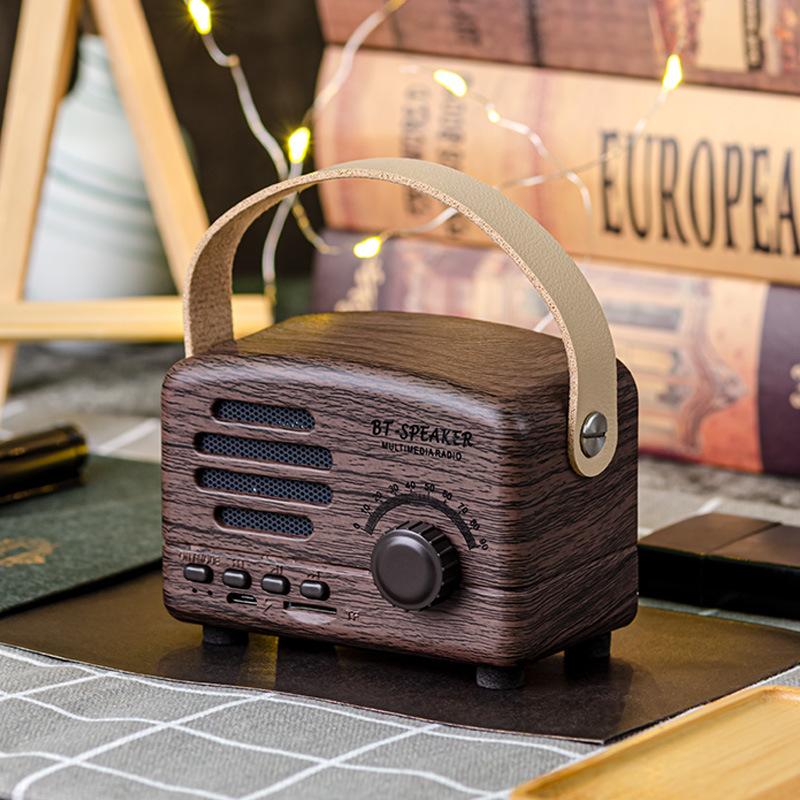 Ретро мини-FM-радио, классический FM-приемник, винтажный Bluetooth-динамик, тяжелый бас, сабвуфер, TF-плеер, перезаряжаемые радиоприемники в подарок