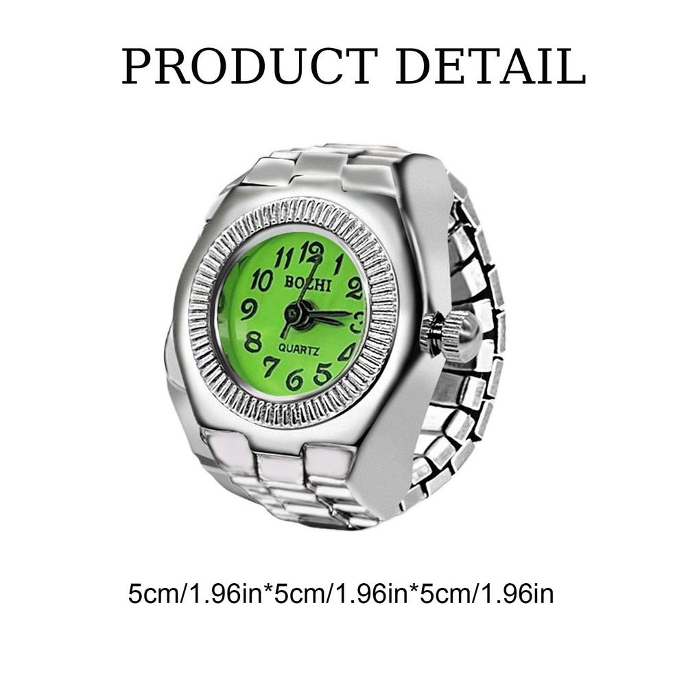 Винтажные часы в стиле панк на палец, мини-часы из сплава с эластичным ремешком, кольца для пары, ювелирные часы, ретро, ​​римские кварцевые часы, кольцо