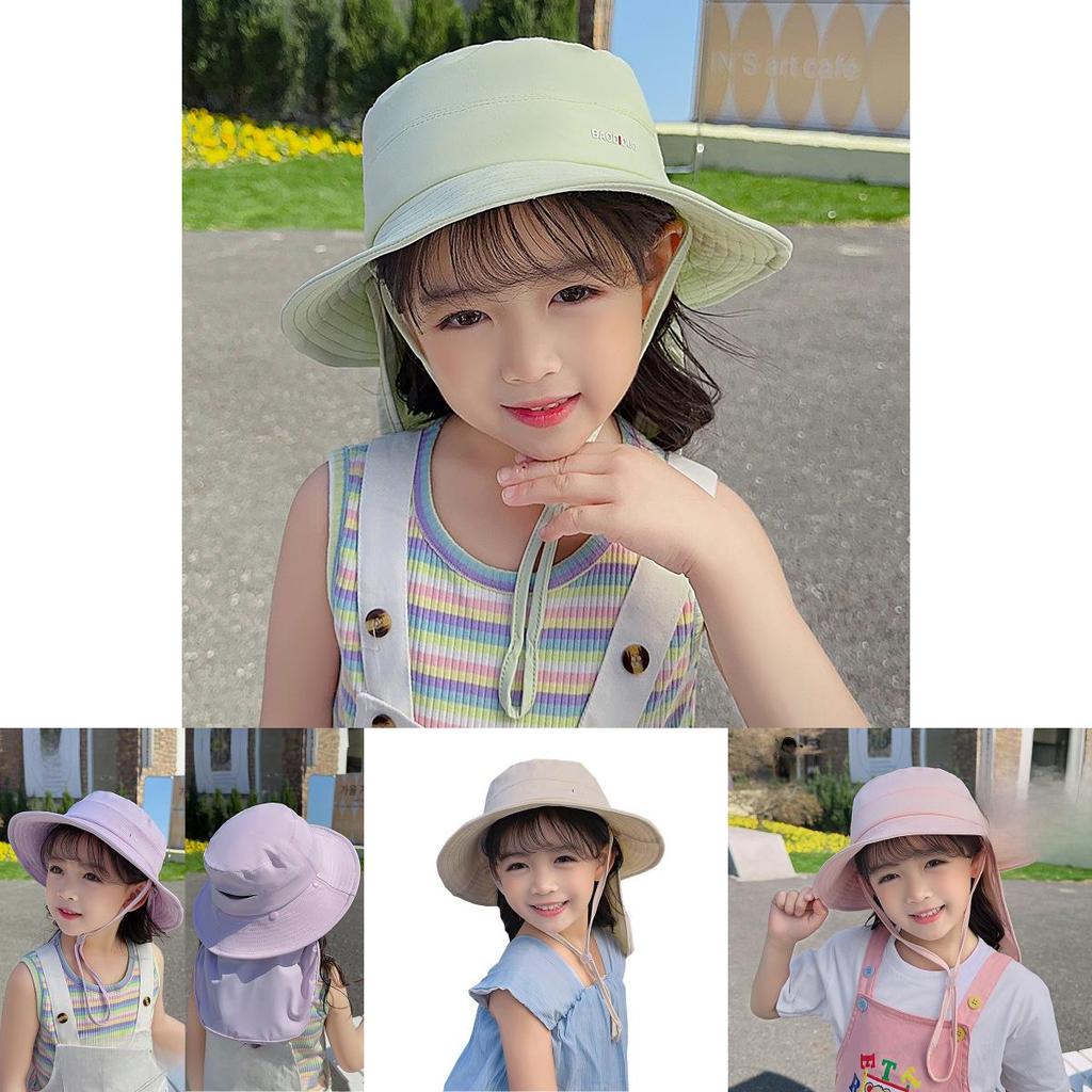 Childrens Uv Shield Hat With Wide Brim And Soft Fabric For Beach Vacation