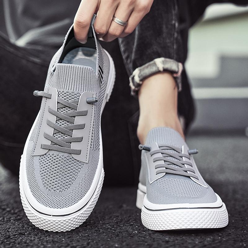 Модная летняя мужская обувь Дышащая Спортивная Легкая Повседневная Мужская Обувь Мягкая Подошва Плоская Подошва Беговая Износостойкая Обувь-Слипоны Сетчатая Обувь