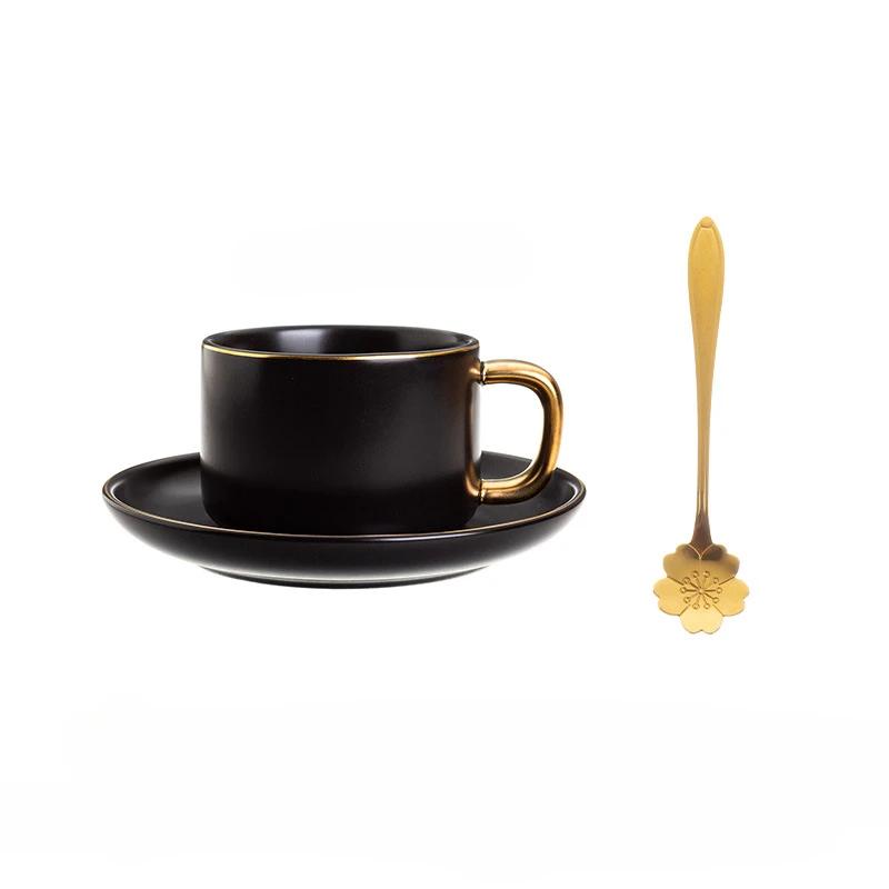 Керамическая кружка Многоразовый набор кофейных чашек Чашки для эспрессо Чашки для кофе и чая Столовые приборы Аксессуары Фарфоровое блюдце Кофейная посуда Бар