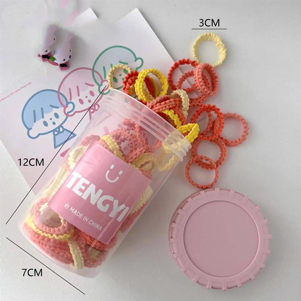 Girls' Colorful Elastic Hairbands Canned Lace Hair Rope High Elasticity Stretch Lace Rope Baby Ponytail Headband Don't Hurt Hair