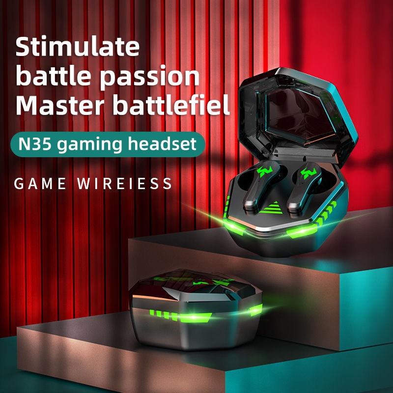 Bluetooth 5.2 Гарнитуры с низкой задержкой Музыка Игровая гарнитура с двумя режимами Беспроводные наушники 9D TWS Водонепроницаемые наушники с микрофоном