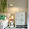 Nordic Cream Style Floor Lamp with Storage Shelf - Modern Living Room, Bedroom, Bedside, and Study Lamp