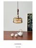 Vintage Walnut & Brass Glass Pendant Light for Bar, Counter, or Bedroom
