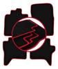 Велюровые коврики с красной окантовкой для: Mitsubishi Pajero IV long (2006-2018 гг.)